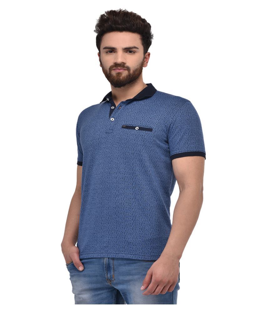 Wilkins & Tuscany Blue Regular Fit Polo T Shirt - Buy Wilkins & Tuscany ...