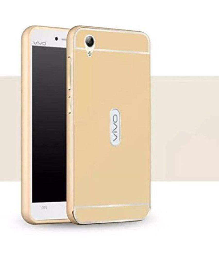 Vivo Y51 Mirror Back Covers Doyen Creations Golden Plain Back