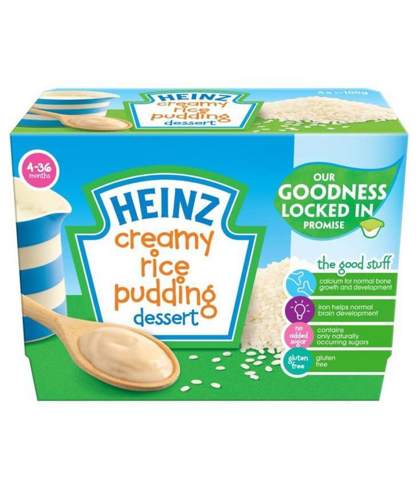 Heinz Creamy Rice Pudding Dessert 4Pk Snack Foods for 6 Months + ( 400