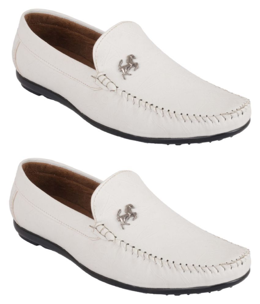white loafer slides