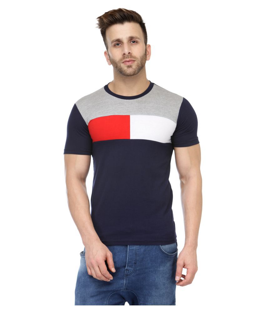 M Style Blue Round T-Shirt - Buy M Style Blue Round T-Shirt Online at ...