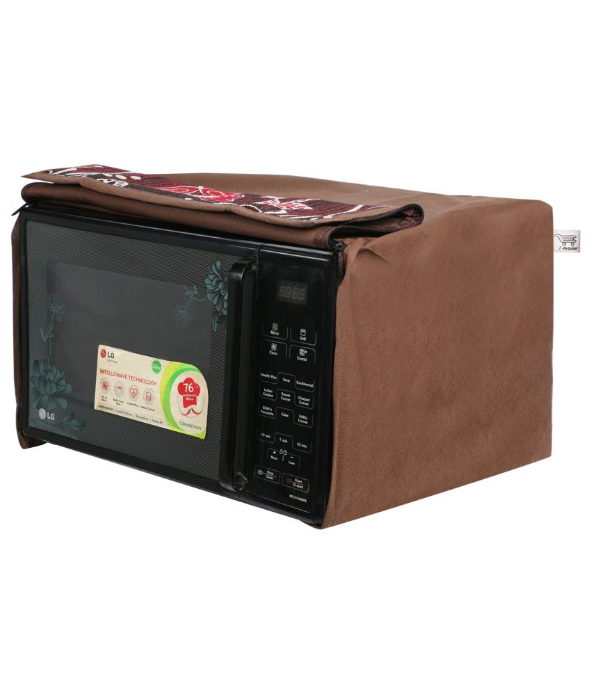     			E-Retailer'S Brown Flower Printed Microwave Oven Cover For 25 Ltr