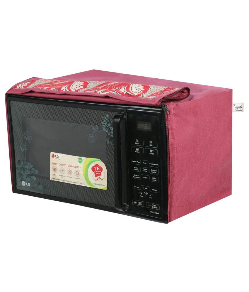     			E-Retailer's Mehroon Leaves Printed Microwave Oven Cover For 25 LTR