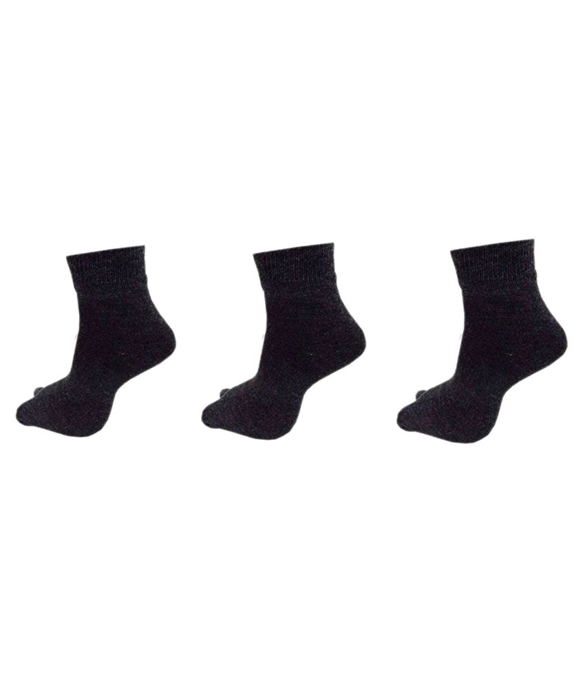     			Tahiro Black Cotton Thumb Ankle Socks - Pack Of 3