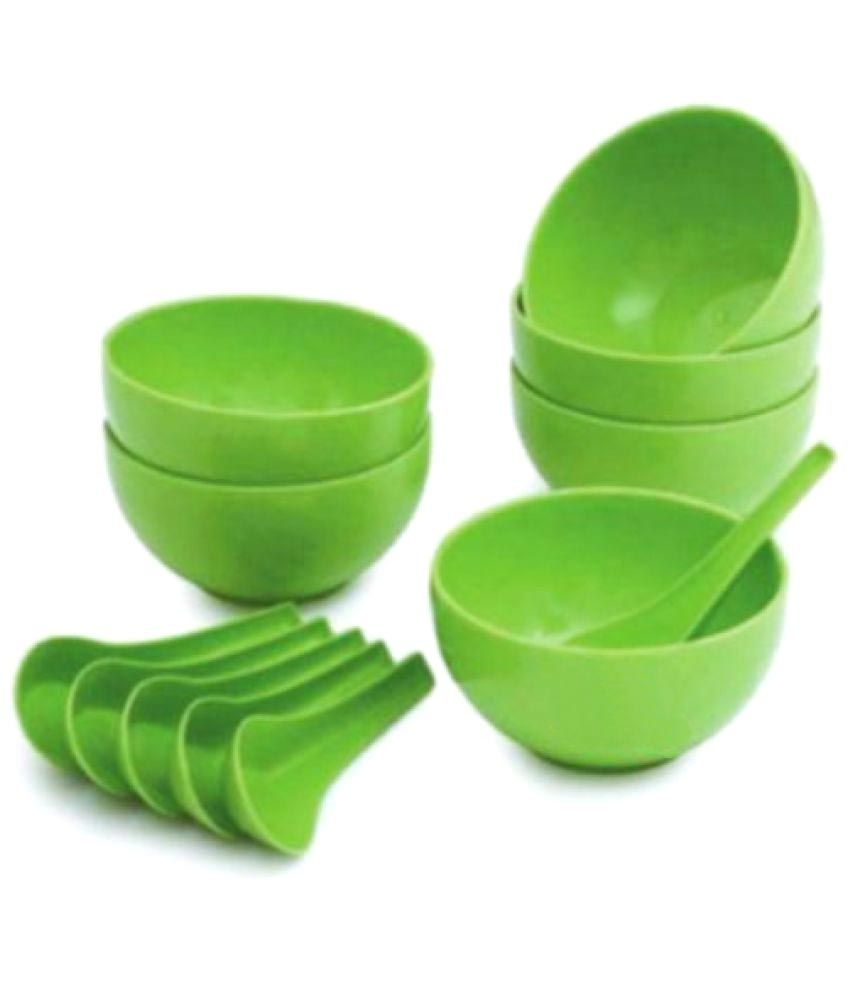 Famous 6 Microwave Safe Plastic Soup Bowl (100ml) and 6 Soup Spoon Set12 pcs Buy Online at