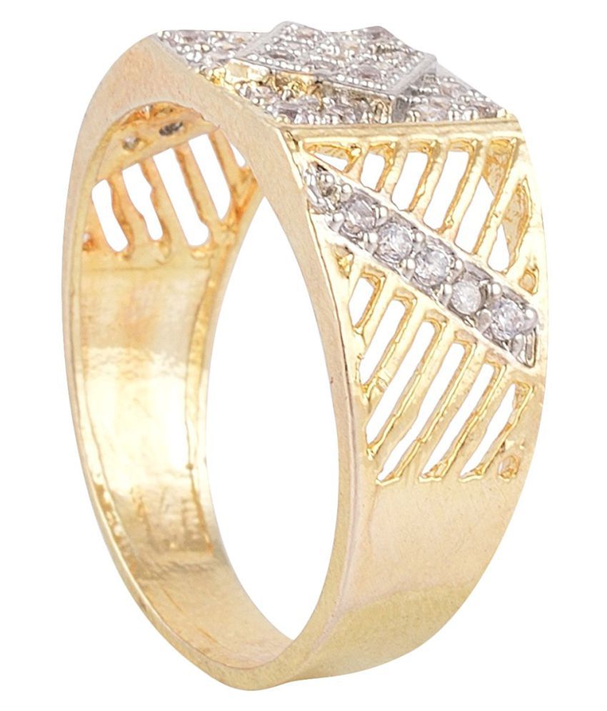 SKN™ Gold & Silver Alloy Ring for Men, Boys: Buy SKN™ Gold & Silver ...