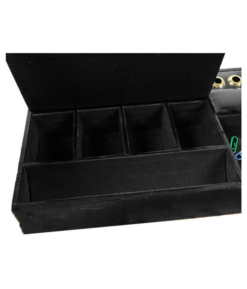 Kebica 9 Compartments Faux Leather Desk Organizer Black Kebica 9 Compartments Faux Leather Desk Organizer Black