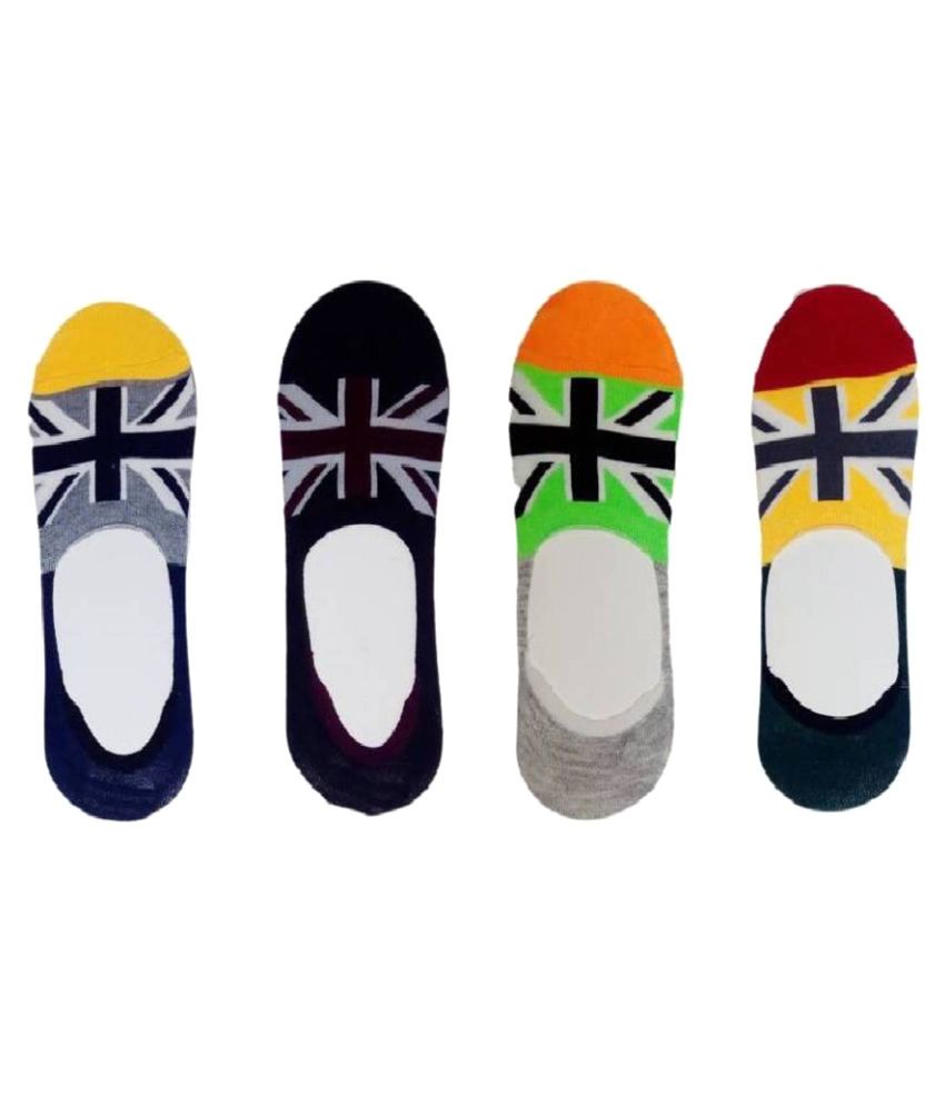     			Tahiro Multicolour Flag Designed Cotton Footies Loafer Socks - Pack Of 4