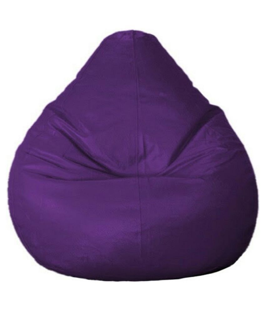 Sultaan Rexine Leather Purple Bean Bag Cover Without
