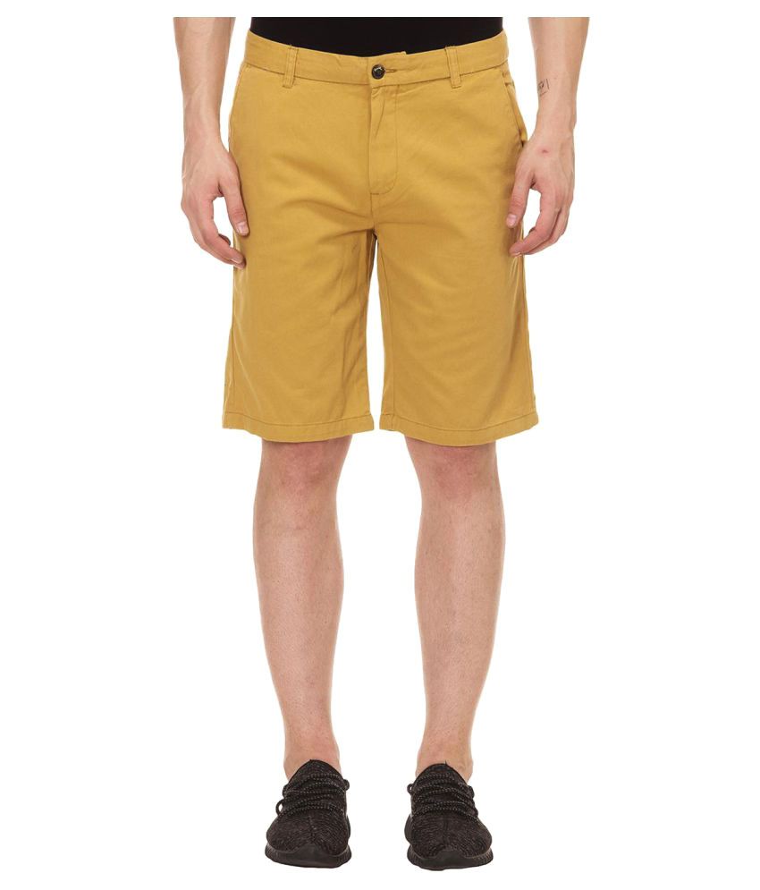     			kotty - Mustard Cotton Blend Men's Chino Shorts ( Pack of 1 )