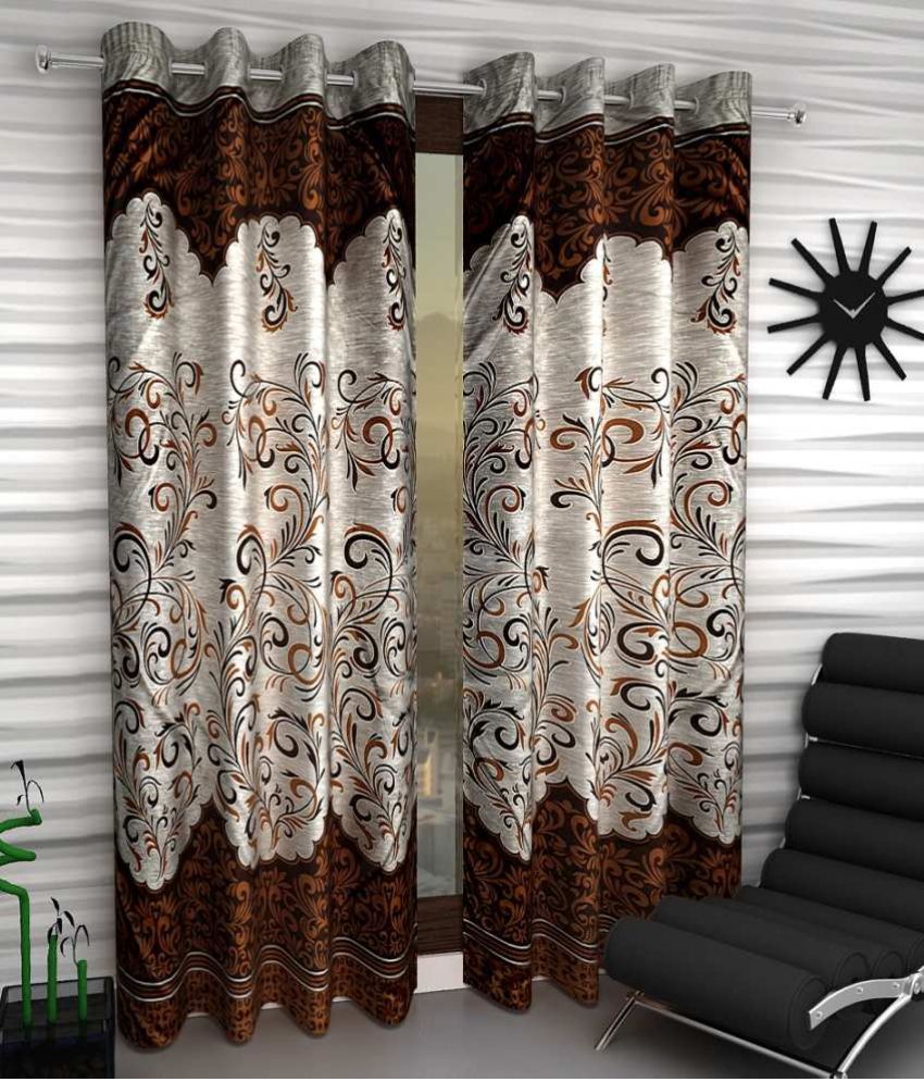     			Home Sizzler Set of 2 Window Eyelet Curtains Ethnic Multi Color