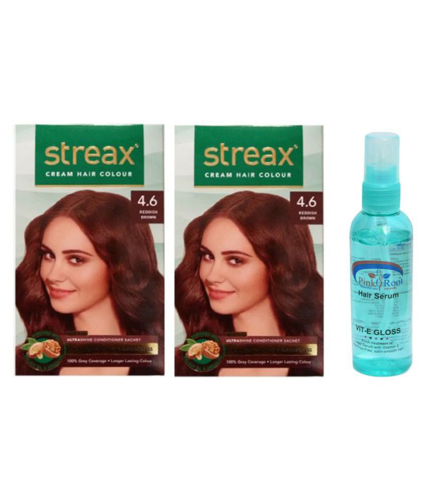 Streax Hair Colour Reddish Brown No.() With Pink Root Hair Serum Pack Of  3: Buy Streax Hair Colour Reddish Brown No.() With Pink Root Hair Serum  Pack Of 3 at Best Prices