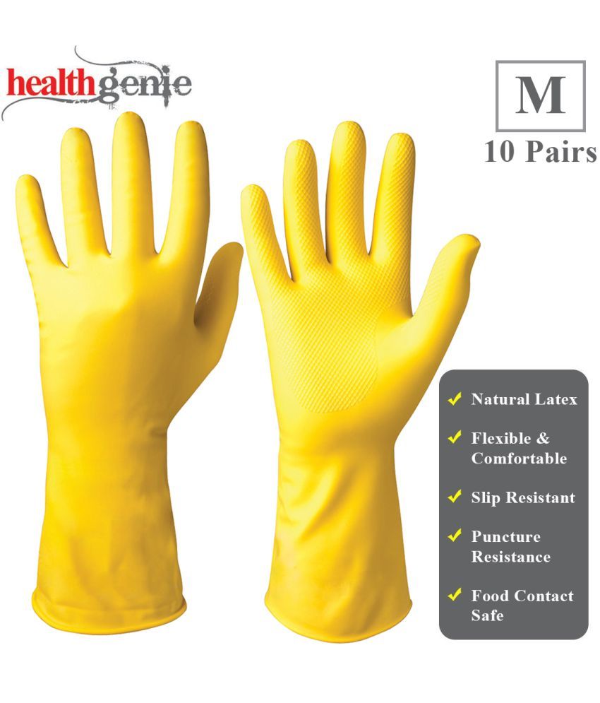 Healthgenie Latex Medium Cleaning Glove 10 Pairs of Gloves Buy