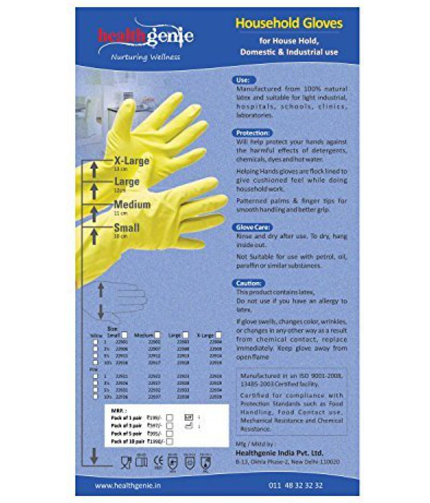 Healthgenie Latex Medium Cleaning Glove 10 Pairs of Gloves Buy