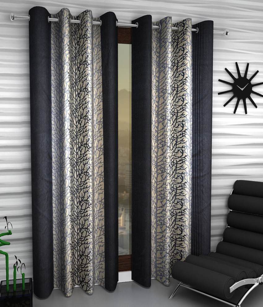     			Home Sizzler Set of 2 Door Eyelet Curtain