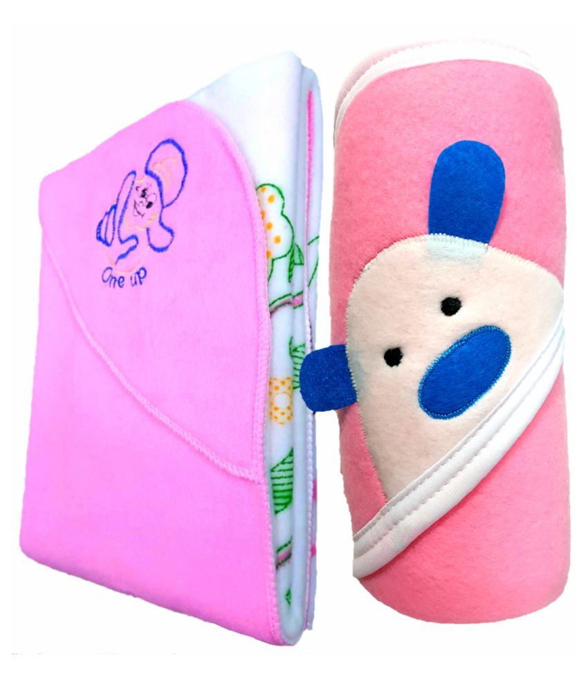     			Brandonn Pink Fleece Baby AC Blanket ( 88 cm - 68 cm- 2 pcs)