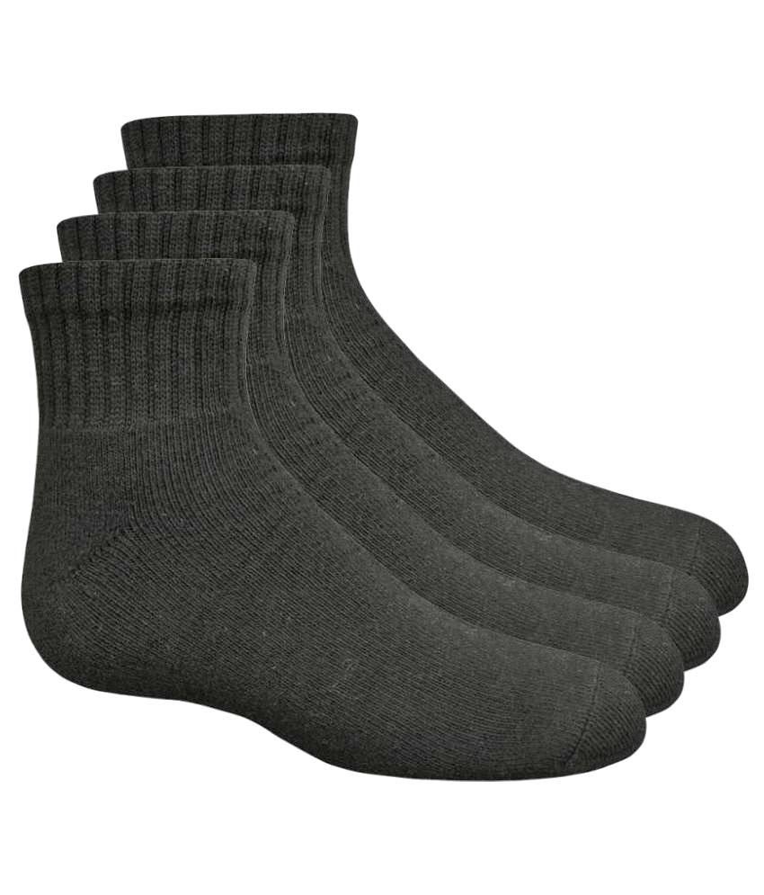     			Tahiro Black Cotton Ankle Length Socks - Pack Of 4