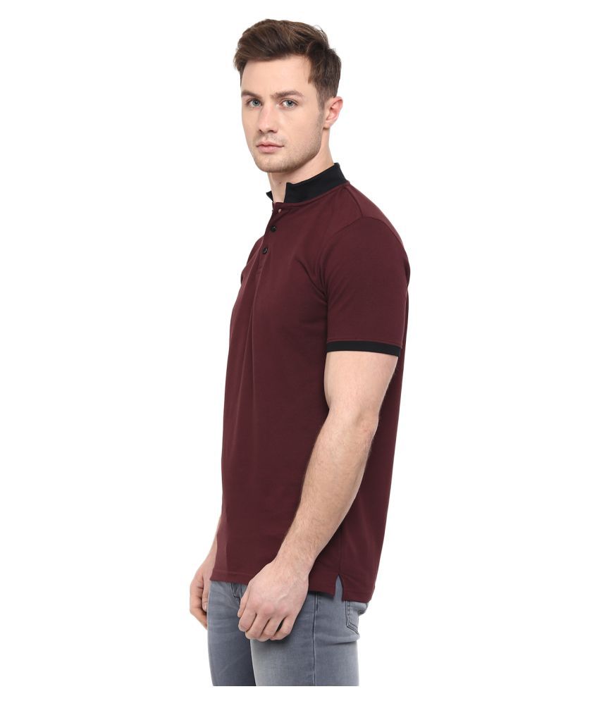 high neck maroon top