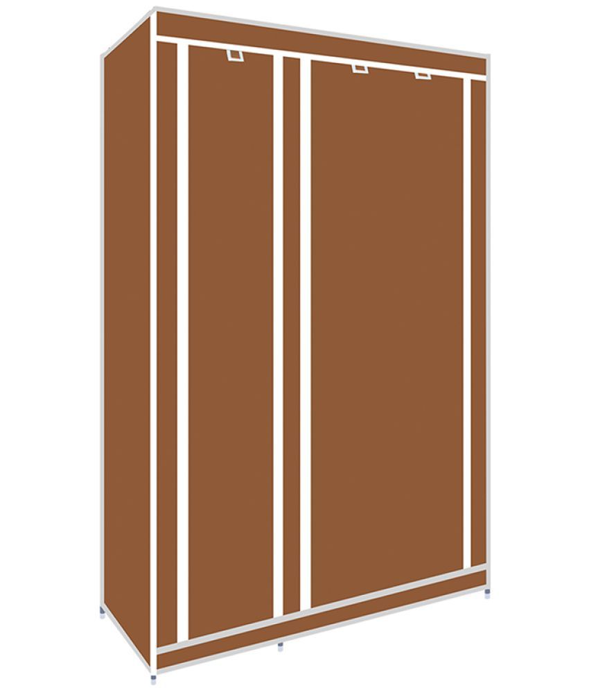 Kawachi Elegant DoubleSided Foldable Canvas WardrobeK1Brown Buy