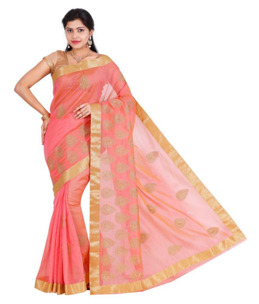 The Chennai Silks Pink Cotton Saree Buy The Chennai Silks Pink Cotton