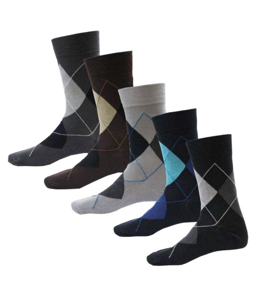     			Tahiro Multicolour Cotton Graphic Designed Mid Length Socks  - Pack Of