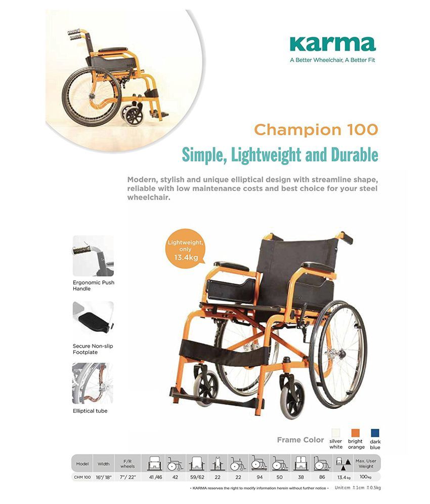 Karma Healthcare champion100 Manual Wheel Chair Buy Karma Healthcare
