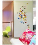 Jaamso Royals Wall Sticker -3D Butterfly PVC Vinyl Multicolour Wall Sticker - Pack of 1