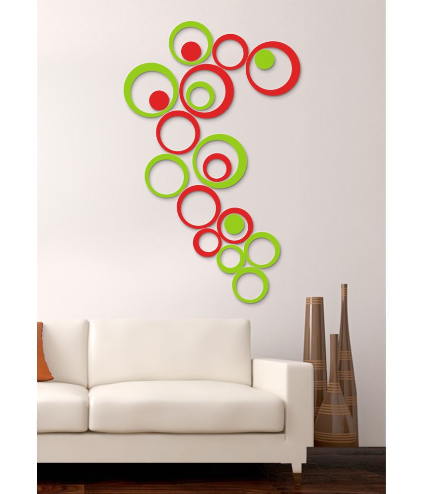     			MM Decors 3D Circle PVC Multicolour Wall Sticker - Pack of 20