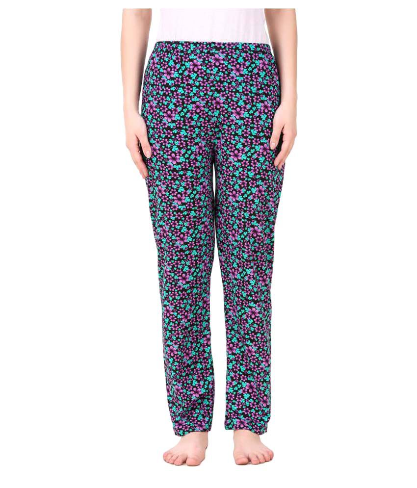 Masha - Multicolor Cotton Women's Nightwear Pyjama ( Pack of 1 )