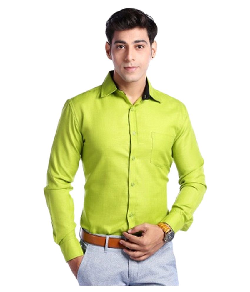 green formal shirt combination