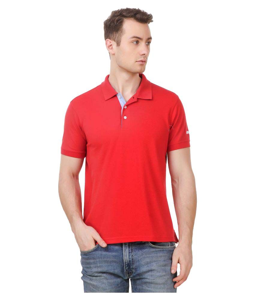 Spunk Red Regular Fit Polo T Shirt Buy Spunk Red Regular Fit Polo T Shirt Online at Low Price