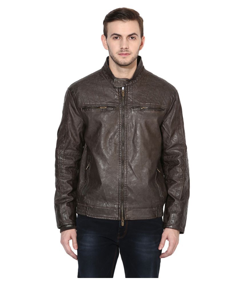 Turtle Brown Leather Jacket - Buy Turtle Brown Leather Jacket Online at ...