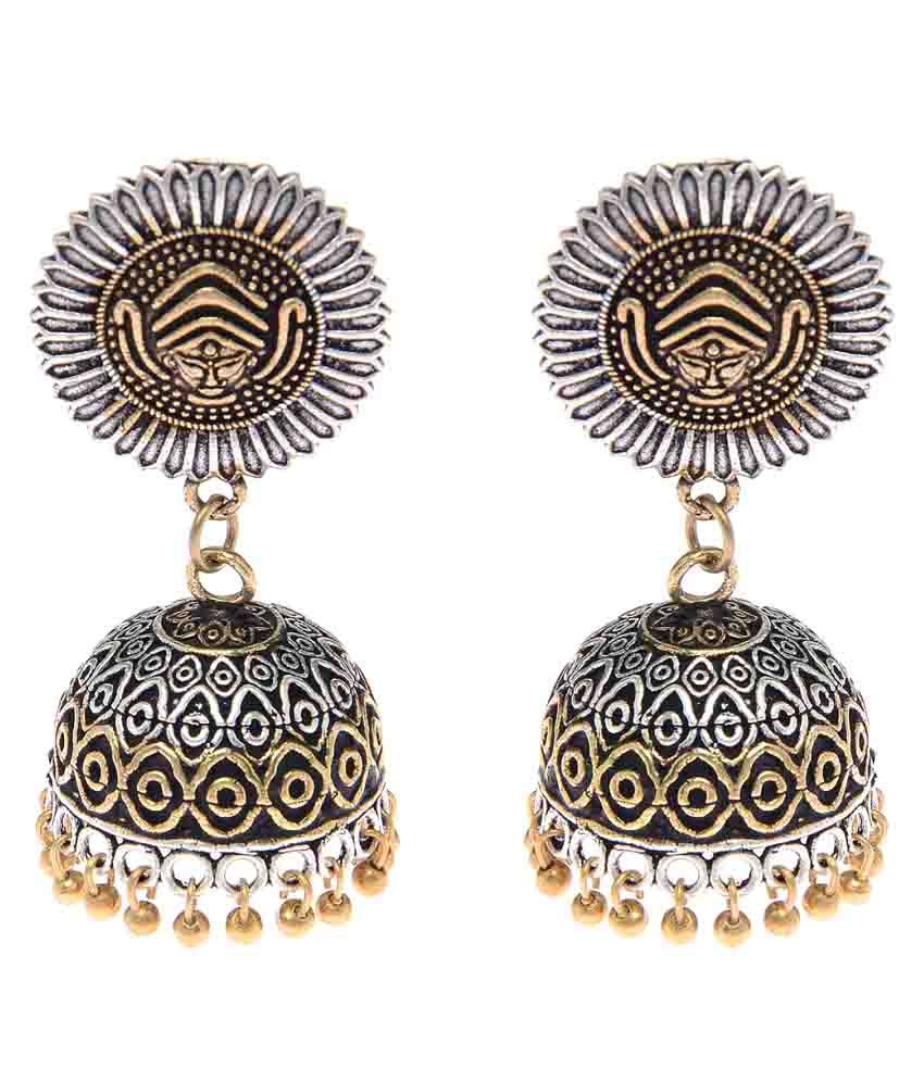 German Steel Two Tone Jhumka - Buy German Steel Two Tone Jhumka Online ...