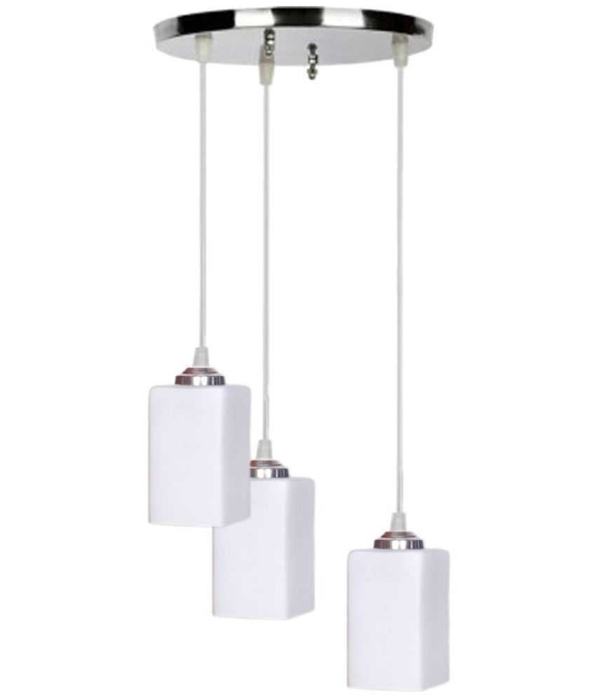     			Somil Glass Exclusive Pendant White - Pack of 3