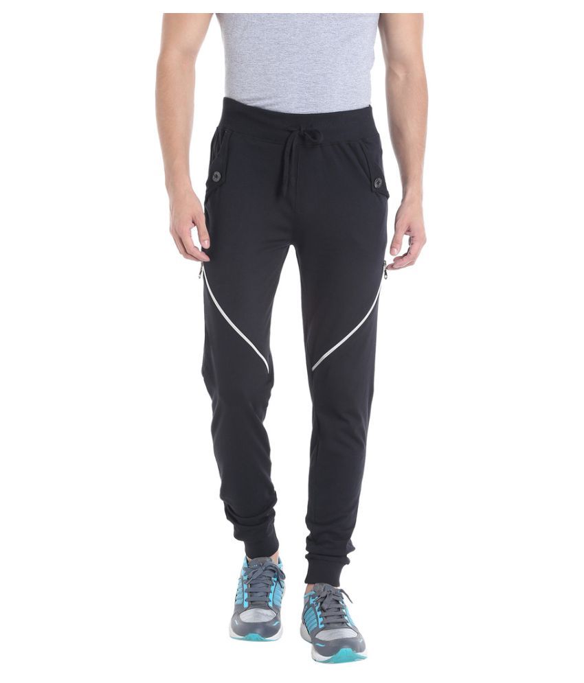 black cotton joggers