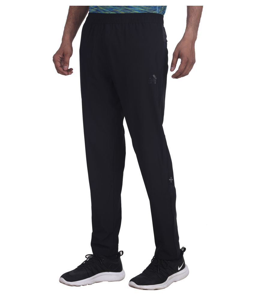 adidas black polyester lycra track pant