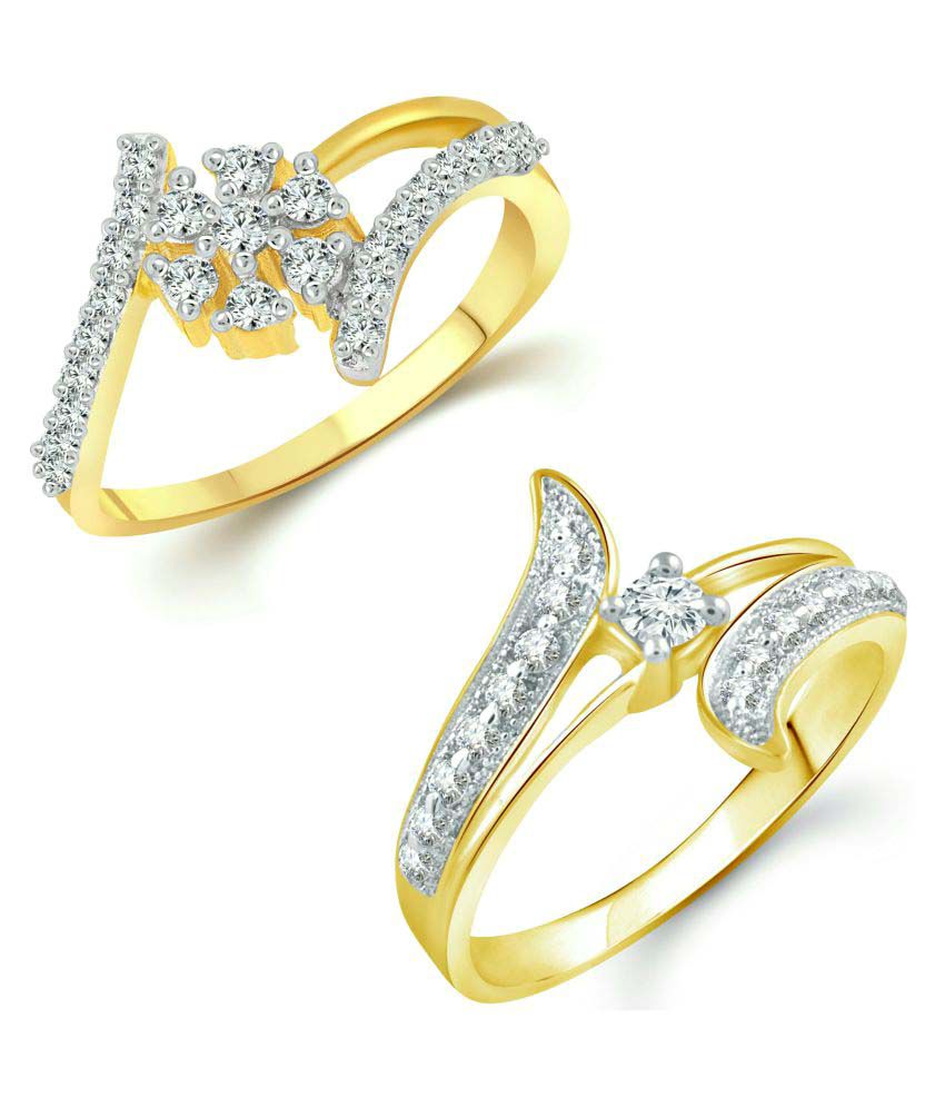     			Vighnaharta Classic Daily wear CZ Gold and Rhodium Plated Alloy Combo Ring set for Women and Girls [1002FRG-1071FRG] - [VFJ1239FRG8]