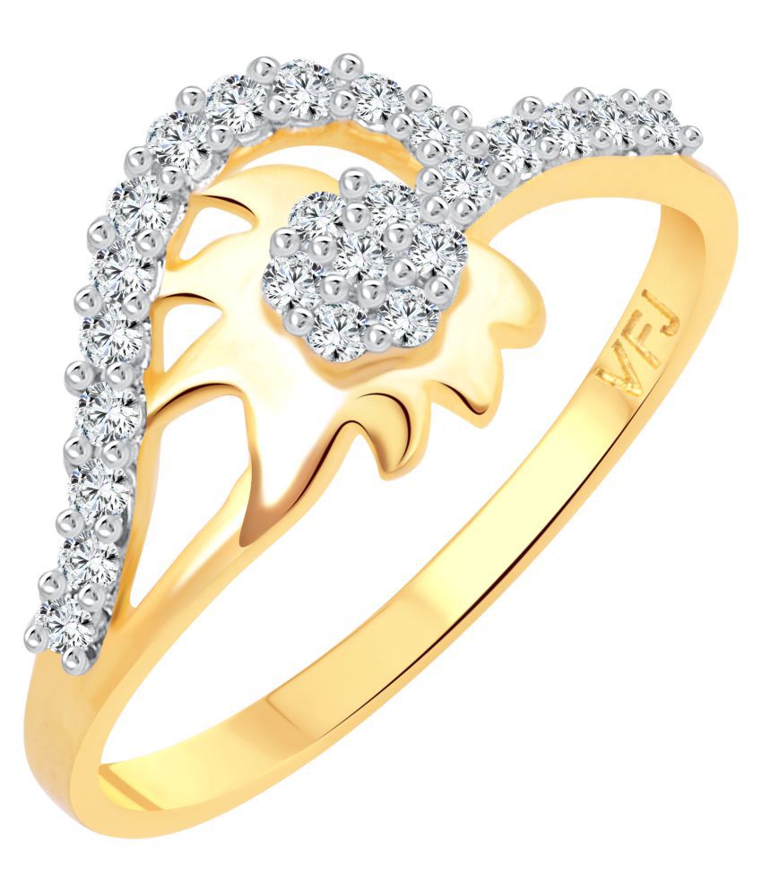     			Vighnaharta Leafy Shine CZ Gold and Rhodium Plated Alloy Ring for Women and Girls - [VFJ1244FRG13]