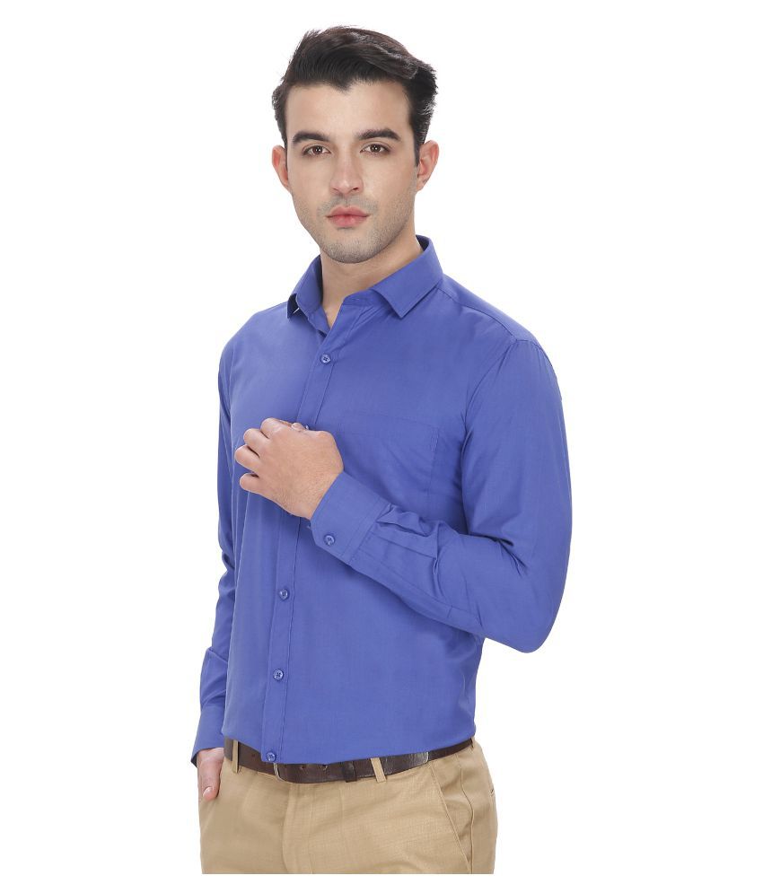 EnF Blue Formal Regular Fit Shirt - Buy EnF Blue Formal Regular Fit ...