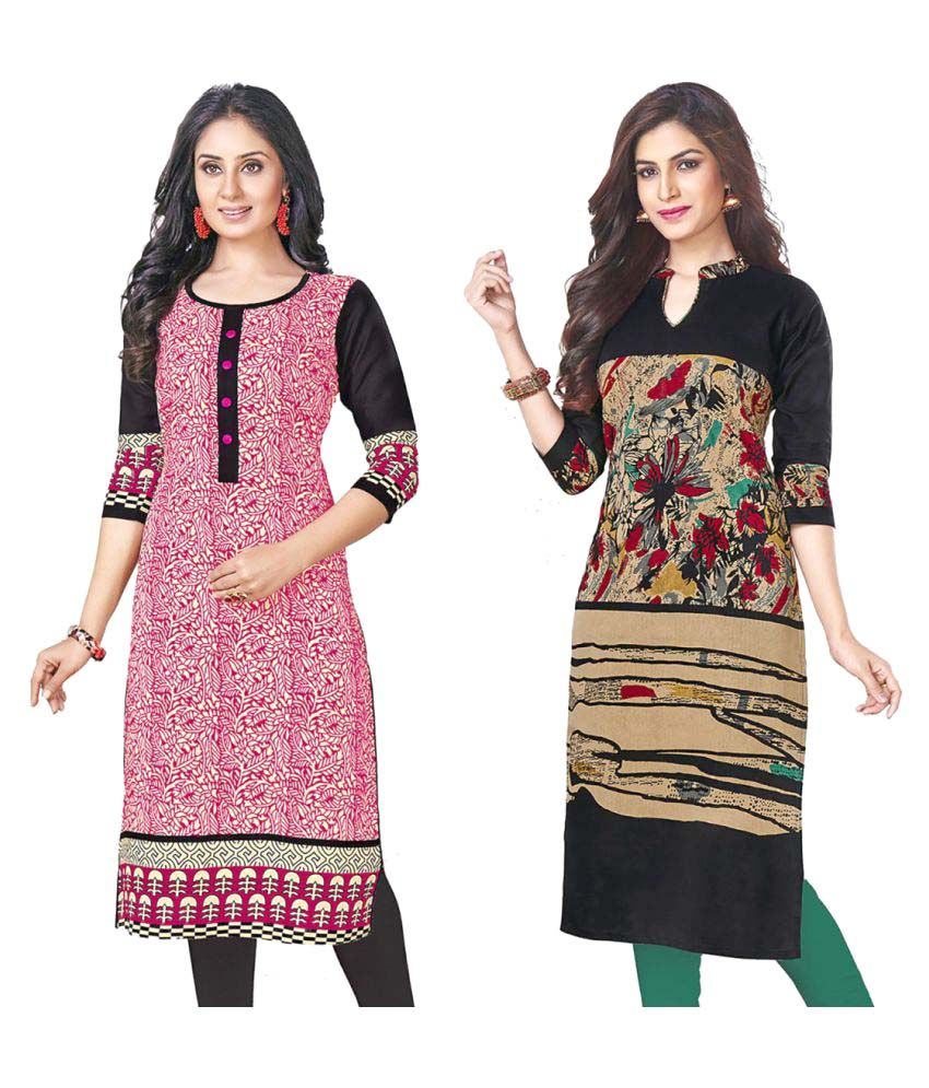     			Jevi Prints Multicoloured Cotton Printed Unstitched Kurti