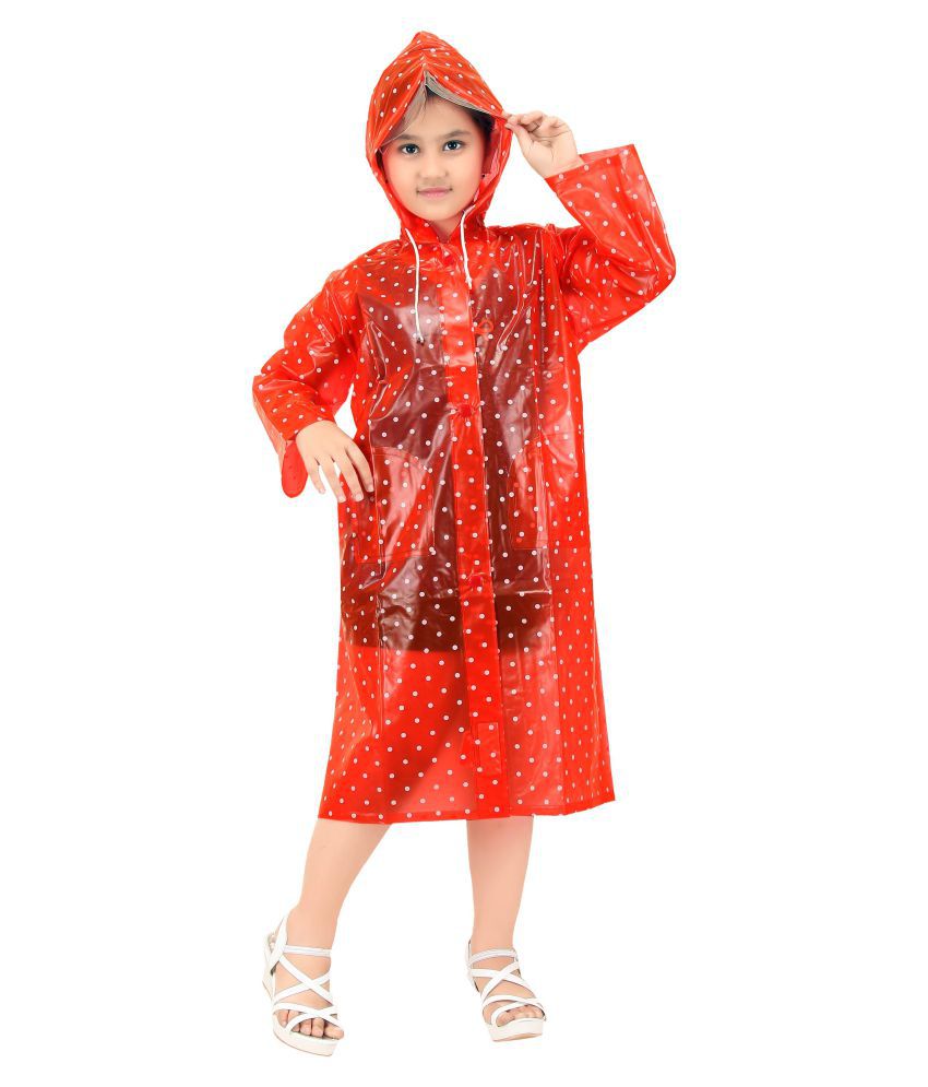     			Goodluck Girls Dotted Pattern Raincoat Full Sleeve