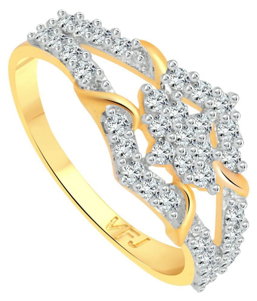     			Vighnaharta Graceful Design CZ Gold and Rhodium Plated Alloy Ring for Women and Girls - [VFJ1252FRG13]