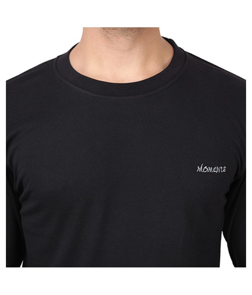 100 Percent Cotton Black Solids T-Shirt 