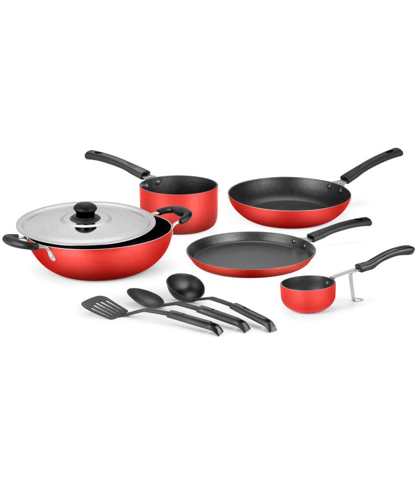     			Ideale Non Stick Cookware Set 9 Pc - Red
