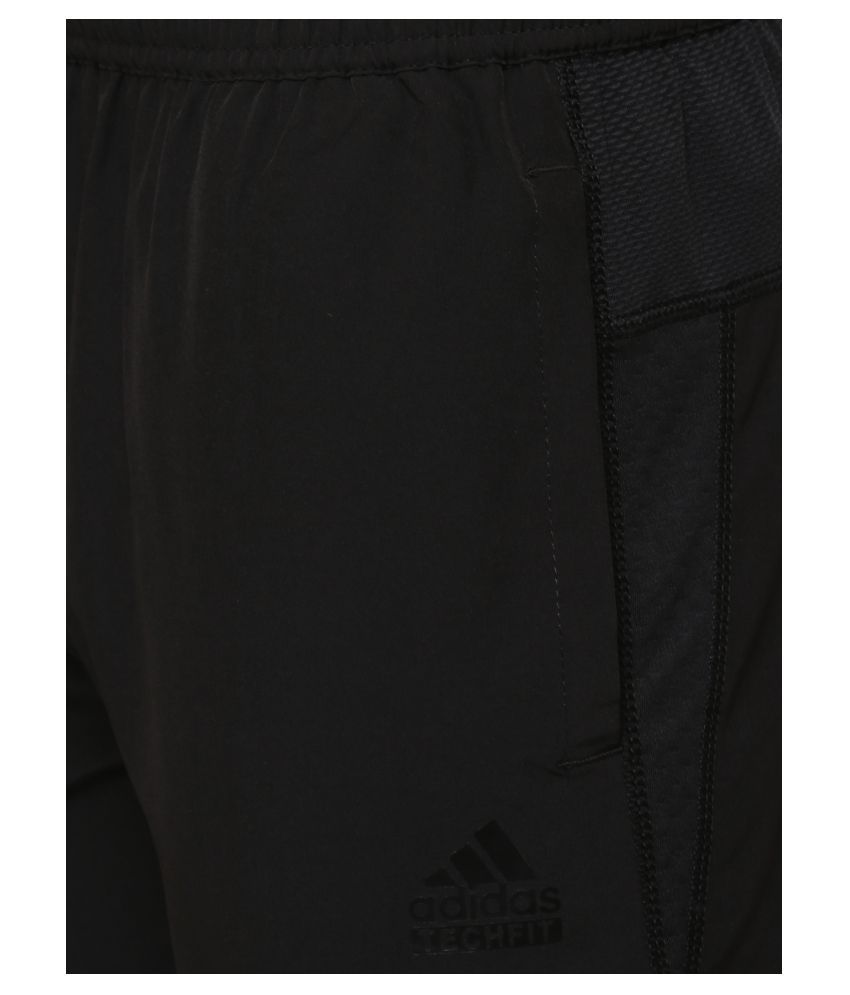 adidas black polyester lycra track pant