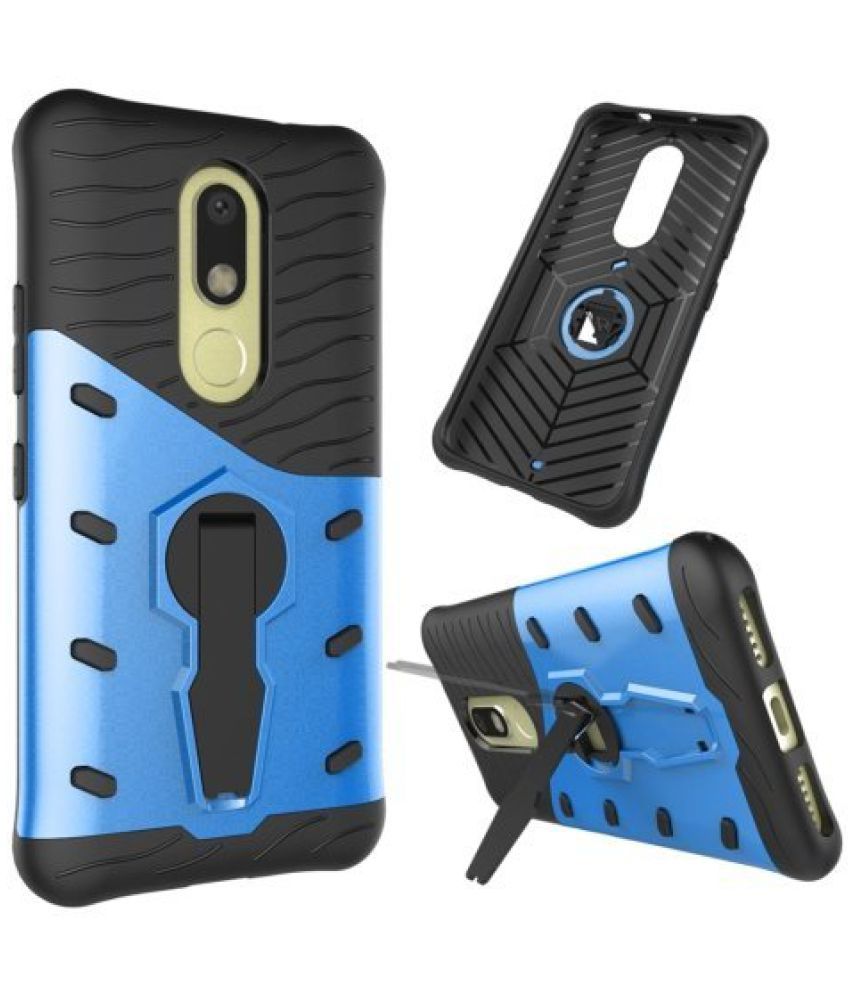 Lenovo K6 Power Cases with Stands Lomoza Blue Plain Back Covers