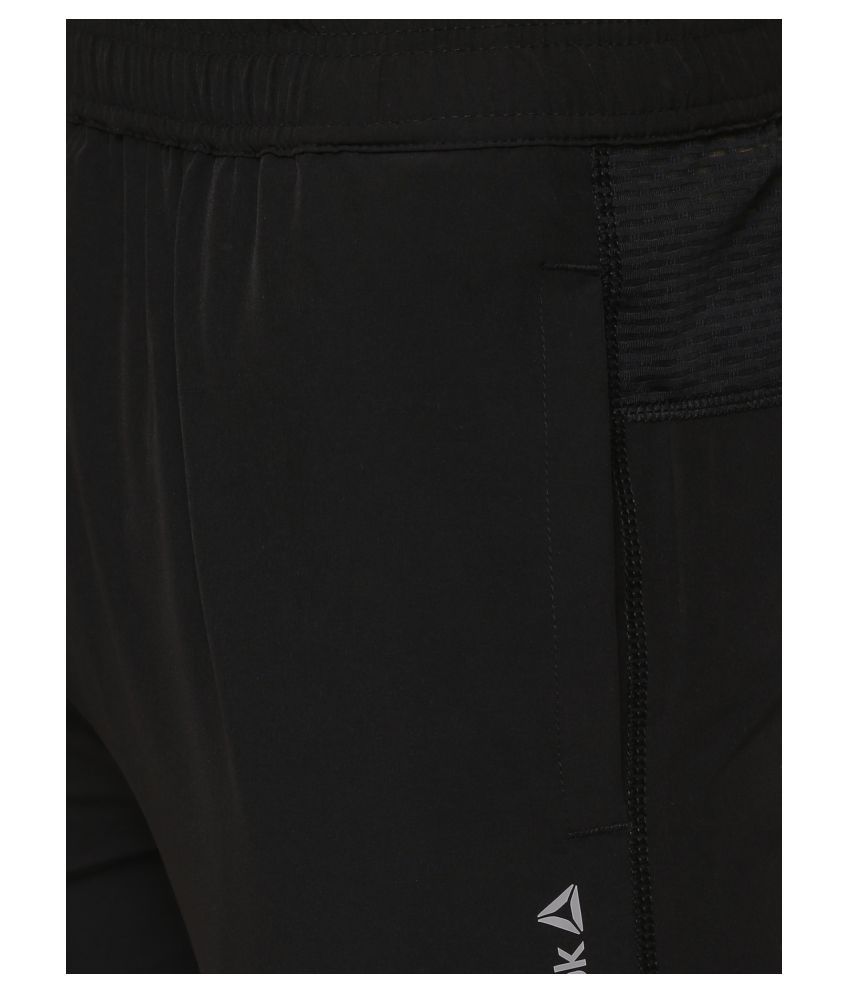Reebok Black Polyester Lycra Trackpants - Buy Reebok Black Polyester ...
