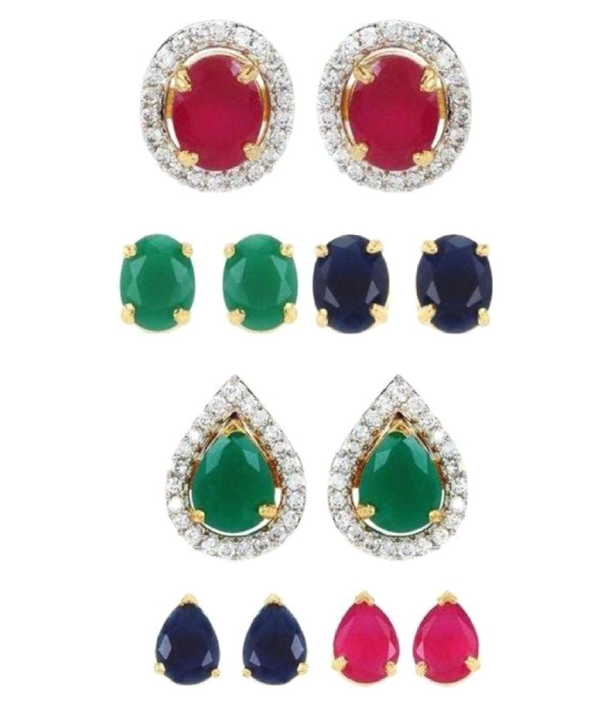     			Zeneme Fabulous combo of two pairs of Interchangeable stud earring