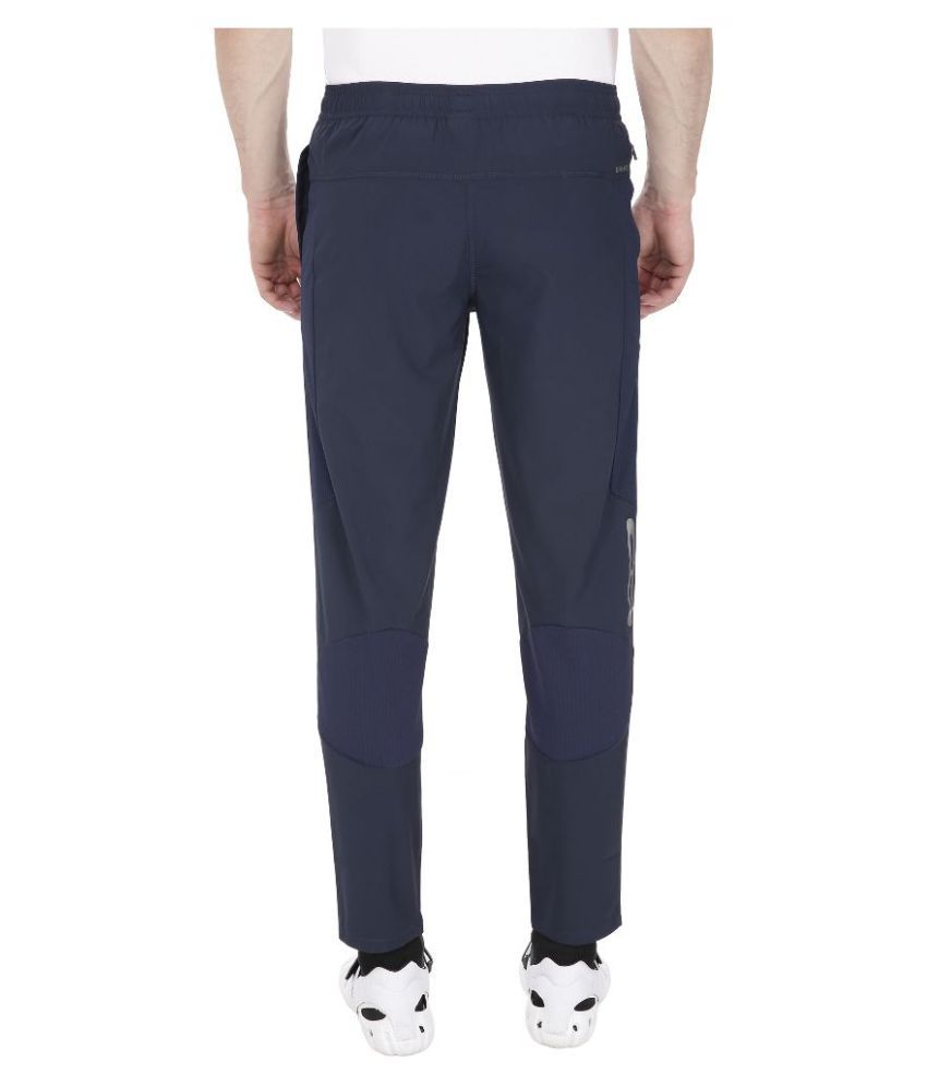 nike navy polyester lycra trackpants