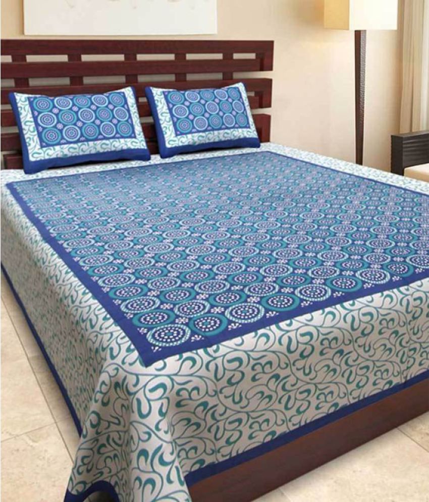 Jaipur Prints Double Cotton Multi Floral Bed Sheet - Buy Jaipur Prints